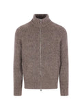 Brunello Cucinelli cashmere and silk high-neck cardigan with zipper
