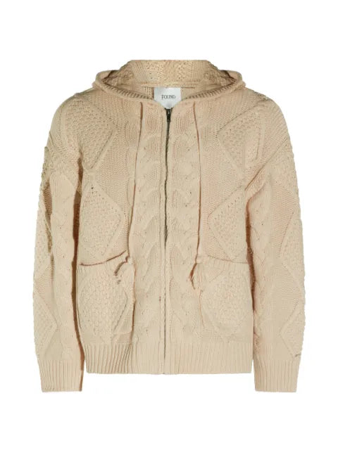 FOUND cable-knit hoodie